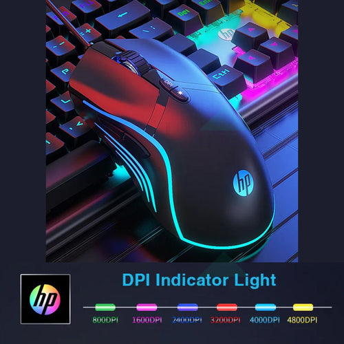 Hp G360 Dpi 6200 6 Buttons Rgb Wired Gaming Mouse