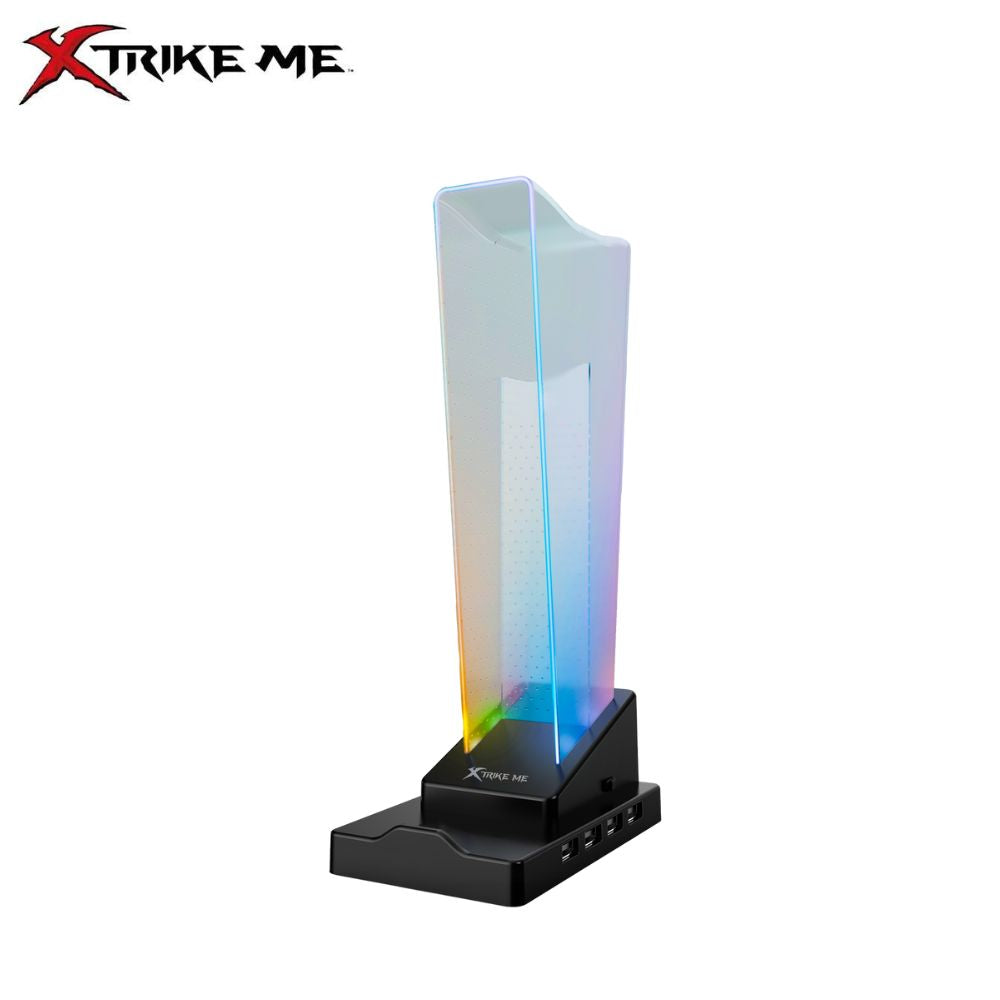 Xtrike Me Ht-09 Headset & Phone Stand With 4 Usb Port And Led Light