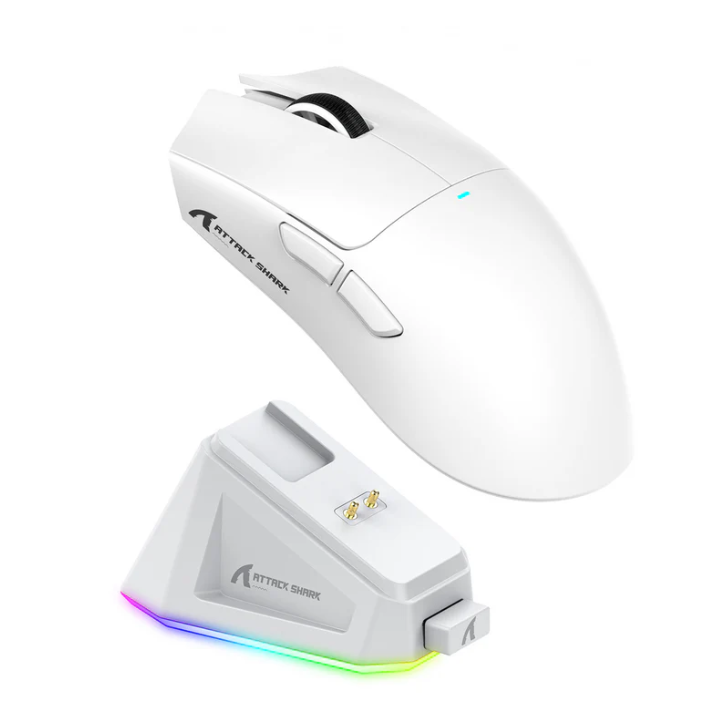 Attack Shark X11 Wireless Gaming Mouse with Charging Dock – Black/White/Red